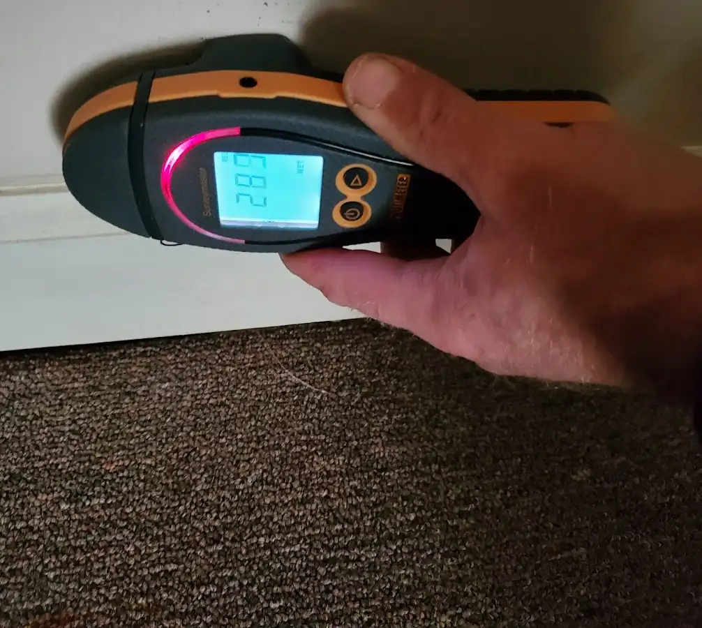Moisture detection at baseboard during Mold Inspection & Testing in Pinole